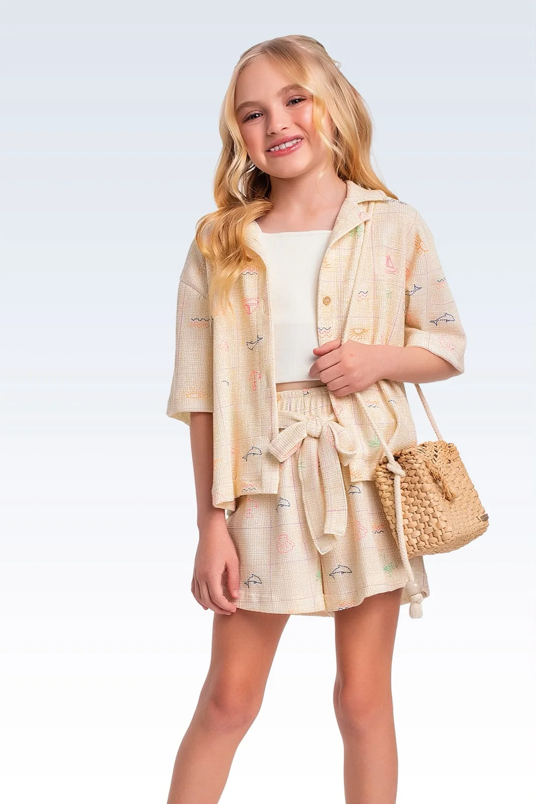 Trijunto Kimono Estampa Náutica